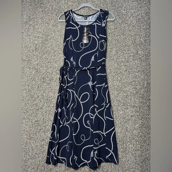 NWT Nina Leonard Print Midi Dress Size Medium - Picture 3 of 7